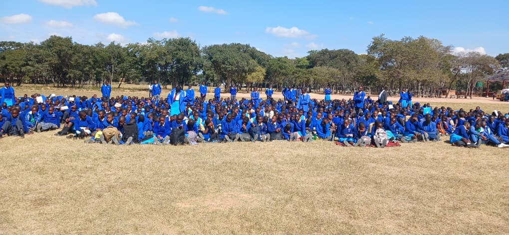 The full turnout of Zengeza 1 High School students seated on the field for the Career Guidance Day